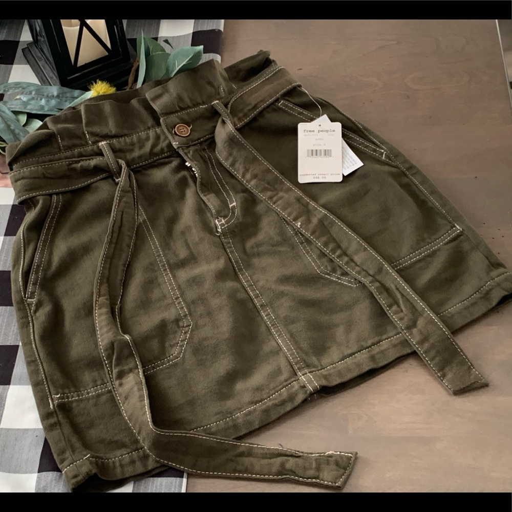 Free People army green size 6 skirt
